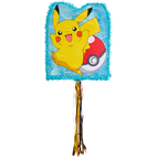 Nintendo Pokémon Pikachu Pinata Hanging Pull String Decoration,  Yellow/Blue, 22-in, Holds 2lb of Pinata Filler, for Birthday Parties