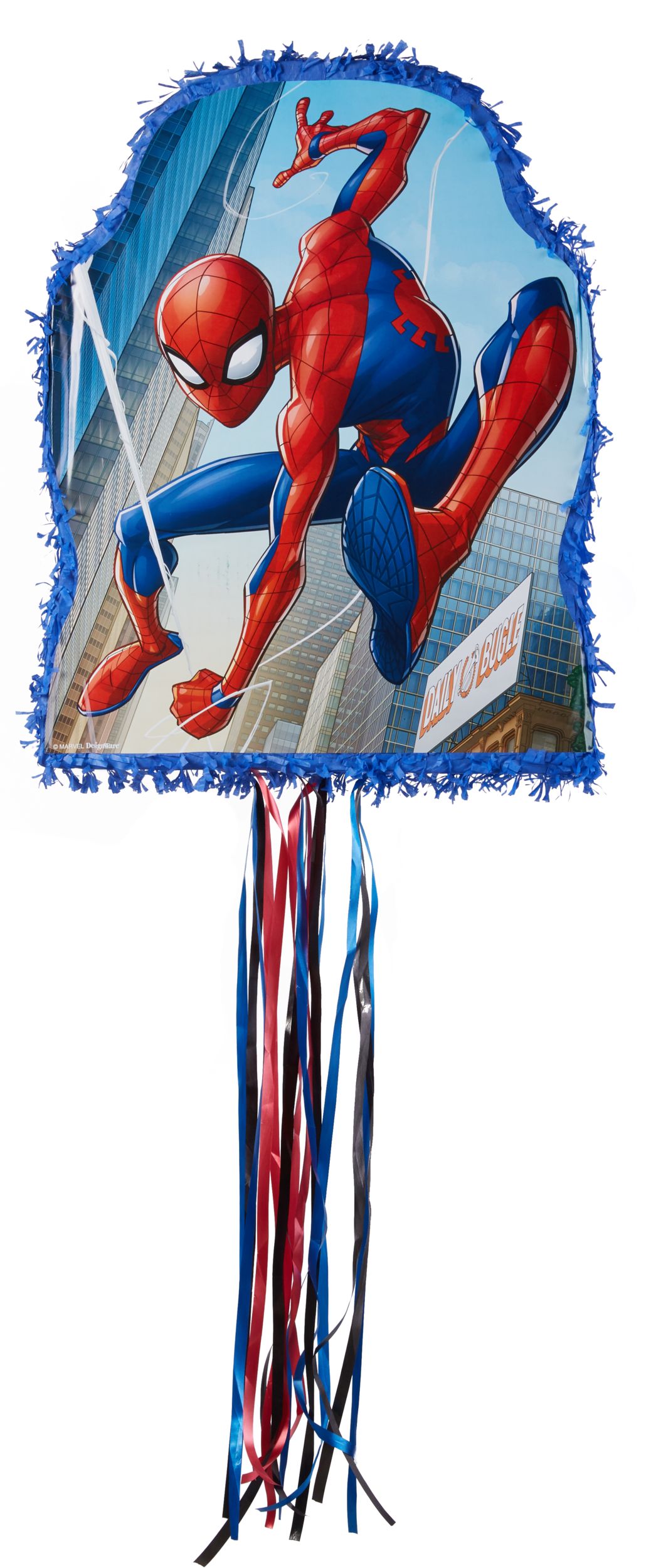 Décoration pinata à ficelle suspendue Disney Marvel Spider-Man, bleu/rouge, 21,5 po, peut contenir 2 lb de garniture à pinata, pour les fêtes d'anniversaire Front_Flat
