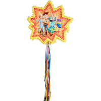 Disney Pixar Toy Story Woody/Buzz/Bo Peep Pinata Hanging Pull String Decoration, Red/Blue, 18-in, Holds 2lb of Pinata Filler, for Birthday Parties