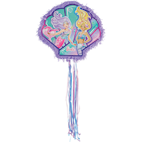 Pull String Barbie Mermaid Pinata Front_Flat