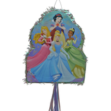 Disney Princess Once Upon A Time Pinata Hanging Pull String Decoration, Multi-Coloured, 17.5-in, Holds 2lb of Pinata Filler, for Birthday Parties Front_Flat