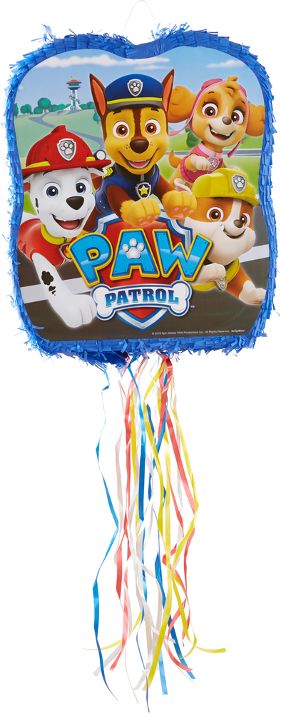 Nickelodeon PAW Patrol Chase/Skye/Marshall/Rubble Pinata Hanging Pull  String Decoration, Blue, 21-in, Holds 2lb of Pinata Filler, for Birthday  Parties