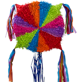 Pinata à ficelles multicolore Ajoutez un ballon Front_Flat