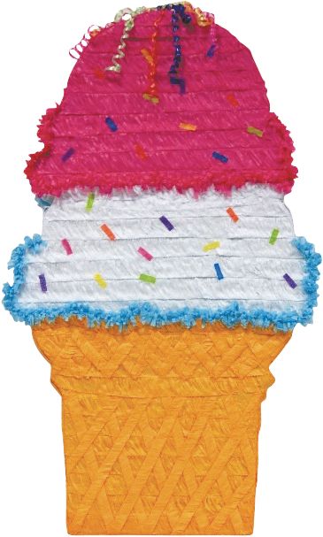 Giant Ice Cream Cone Pinata Front_Flat