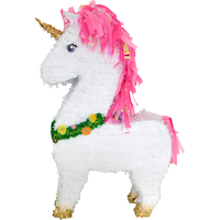 Décoration Pinata suspendue licorne, blanc/rose, 36 po, peut contenir 10 lb de garniture à pinata, pour fêtes d'anniversaire