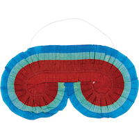 Pinata Blindfold Accessory, Red/Blue, 7-in, One Size, for Birthday Parties Front_Flat