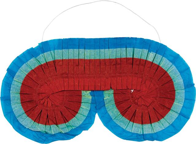 Pinata Blindfold Accessory, Red/Blue, 7-in, One Size, for Birthday Parties Front_Flat