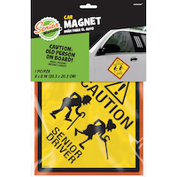 "Caution Senior Driver" Car Magnet Front_Flat