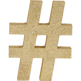 Décoration symbole #, or scintillant Front_Flat