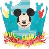 Mini chapeau couronne 1er anniversaire Mickey Mouse, bleu Front_Flat