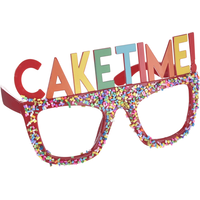 Multicolour Cake Time Birthday Glasses Front_Angled_Right