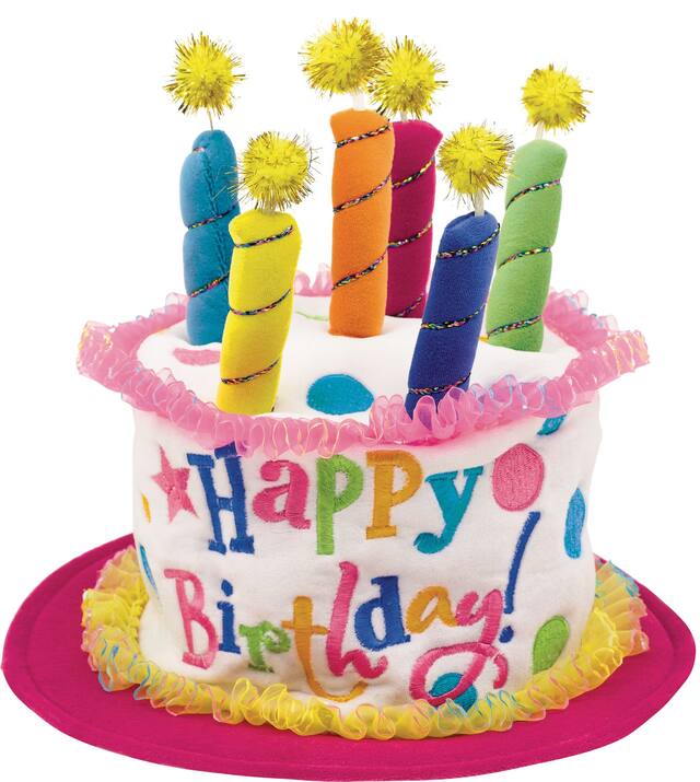 Chapeau Gâteau d'anniversaire en peluche rose Front_Flat