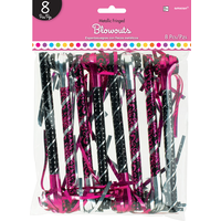 Mirlitons à frange, noir et rose, paq. 8 Front_Flat