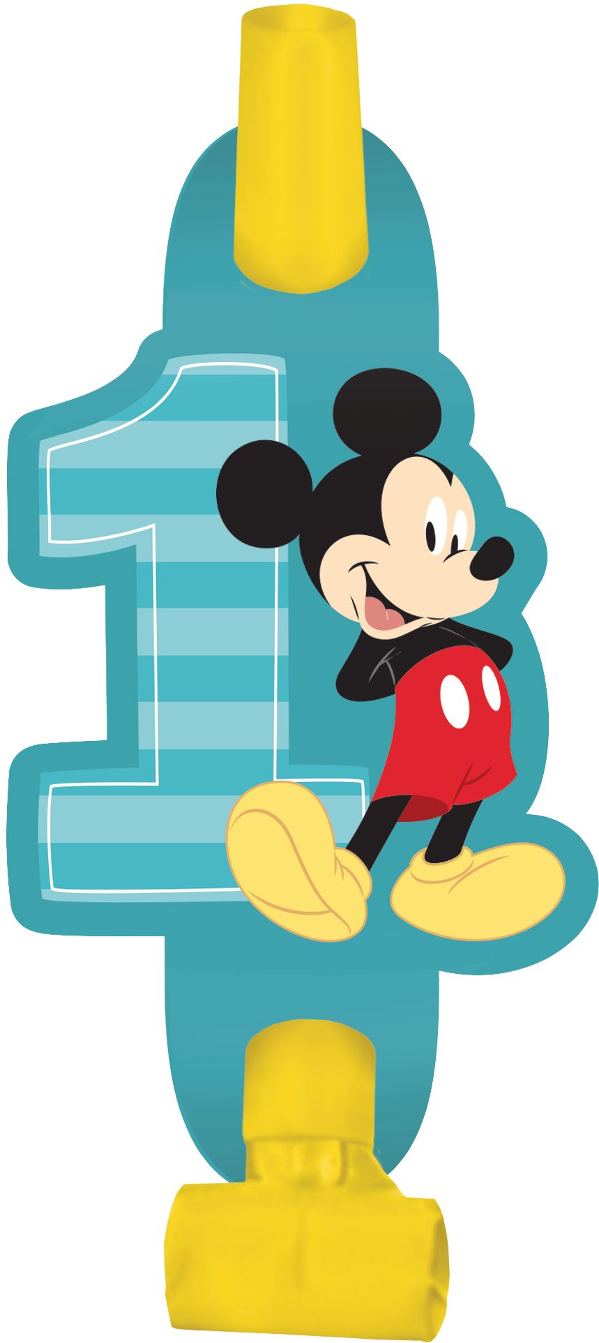 Mickey Mouse 1st Birthday Party Blowouts, 8-pc Front_Flat