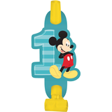 Mickey Mouse 1st Birthday Party Blowouts, 8-pc Front_Flat