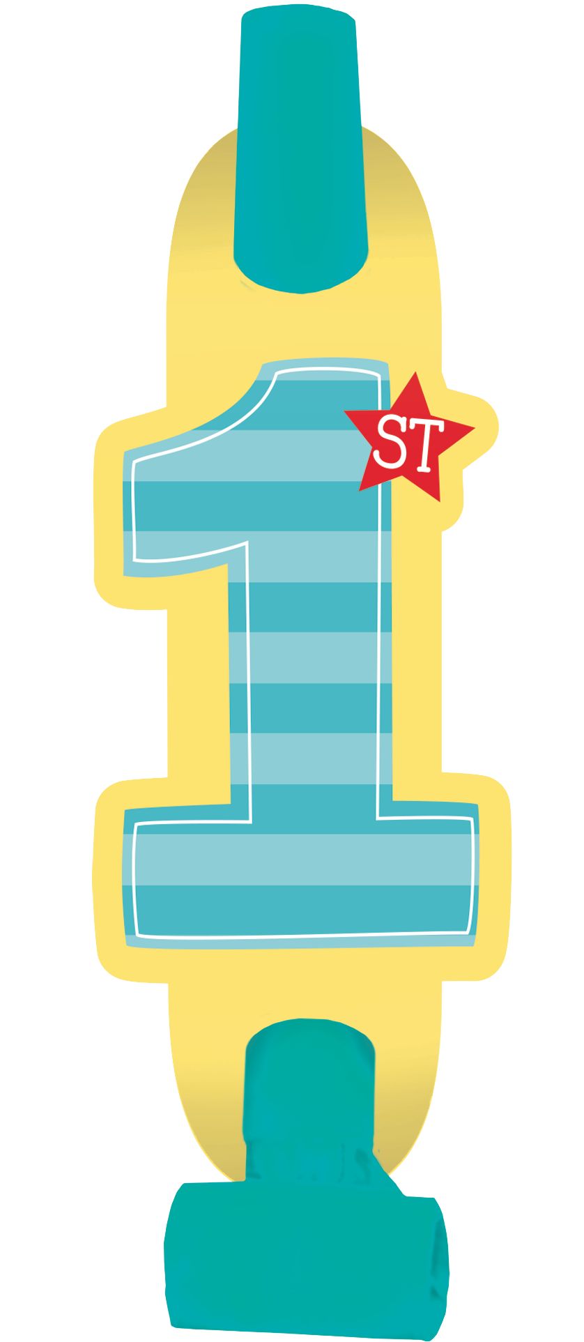 Mickey Mouse 1st Birthday Party Blowouts, 8-pc Front_Flat