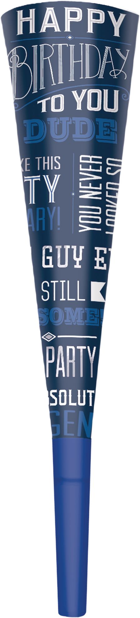 Vintage Happy Birthday Party Horns, 8-pc Front_Flat