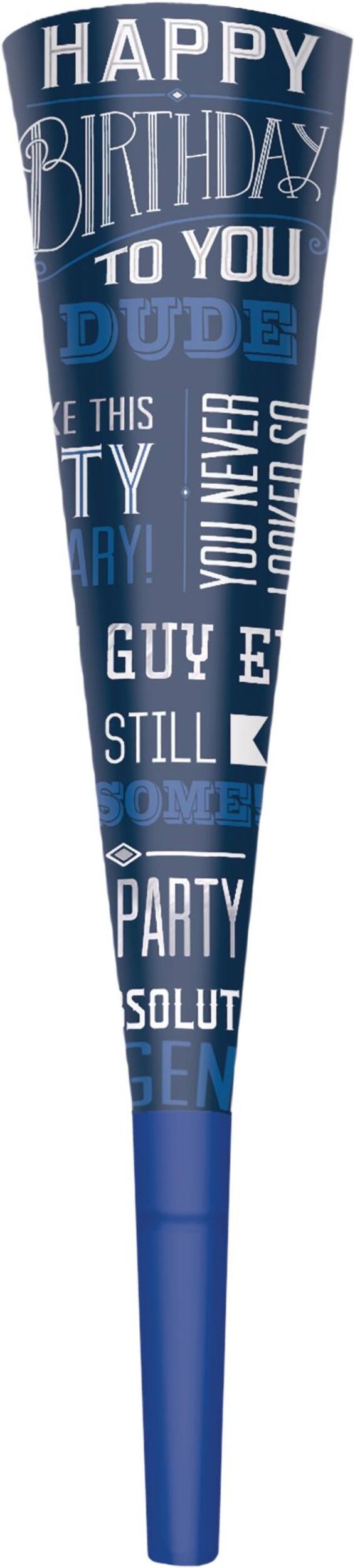 Vintage Happy Birthday Party Horns, 8-pc Front_Flat