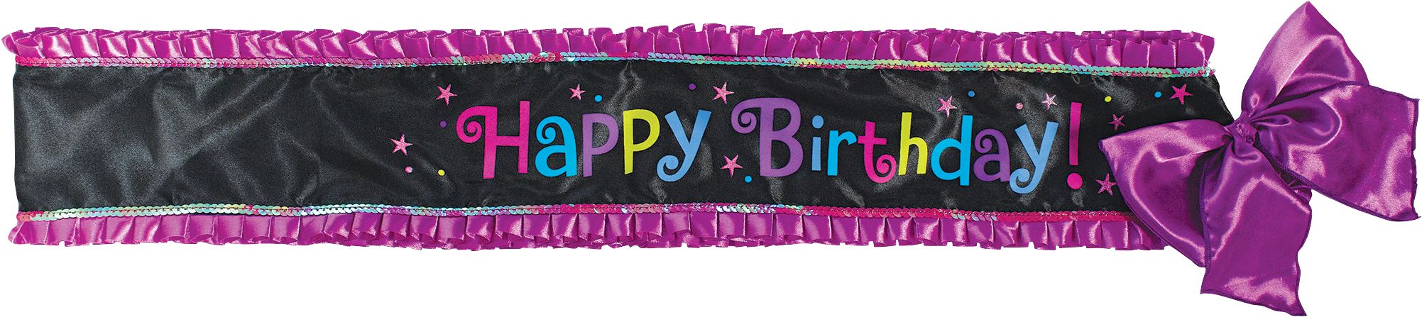 Purple Birthday Sash Deluxe Front_Flat