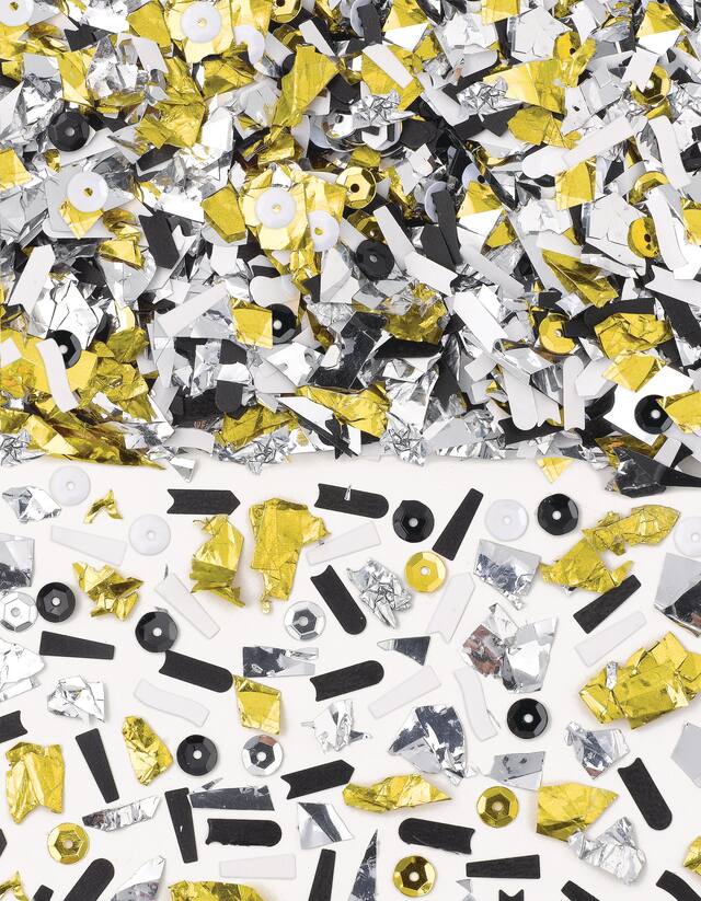 Confettis scintillants et paillettes multicolores Overhead_Flat