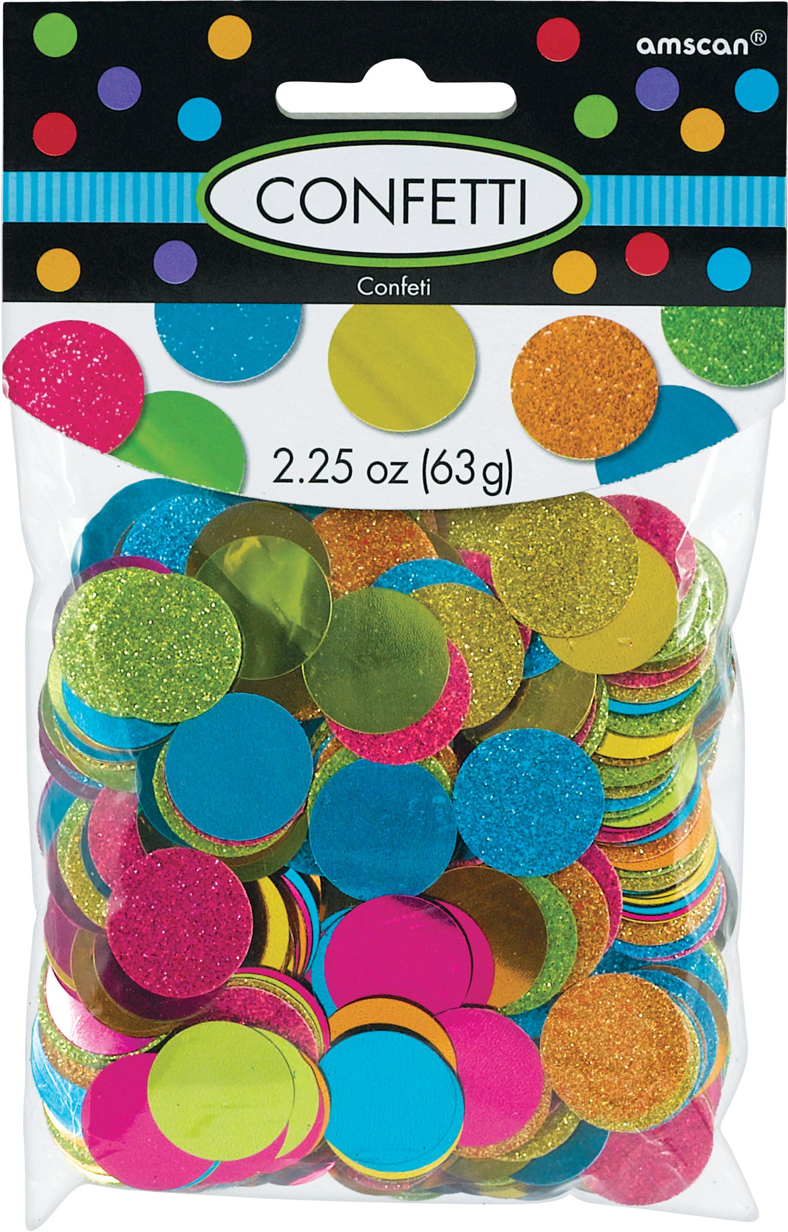 Confettis, multicolore luisant Front_Flat