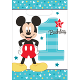 Sacs petits cadeaux 1er anniversaire Mickey Mouse, paq. 8 Front_Flat