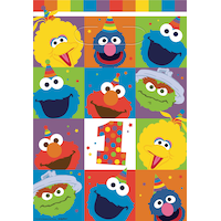 Sesame Street Elmo 1st Birthday Party Favour Bags, 8-pk Front_Flat
