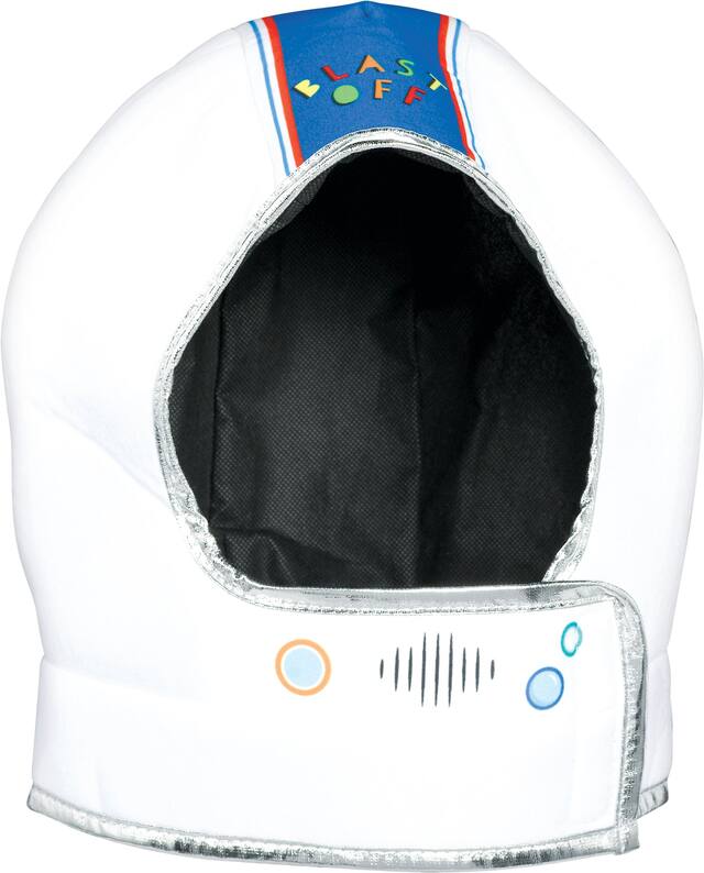Casque d'astronaute en tissu Blast Off, blanc, taille unique, accessoire à porter pour les anniversaires Front_Flat