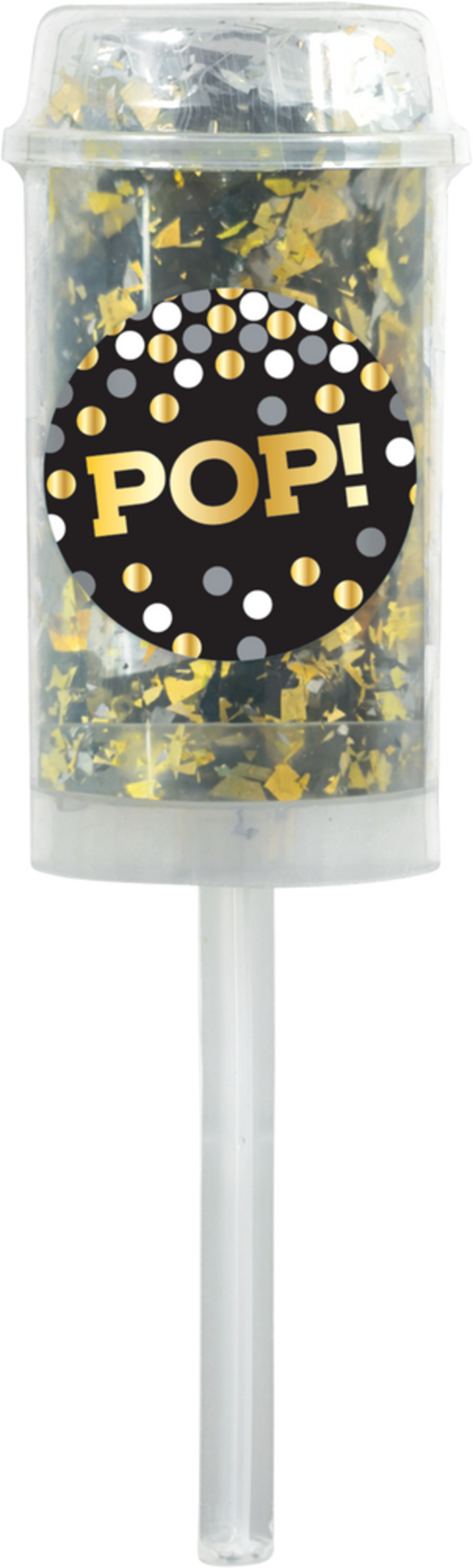 Black, Gold and Silver Pop Confetti Poppers, 2pk Party City