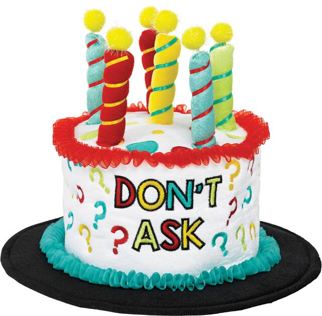 Chapeau Gâteau d'anniversaire en peluche Over the Hill Front_Elevated