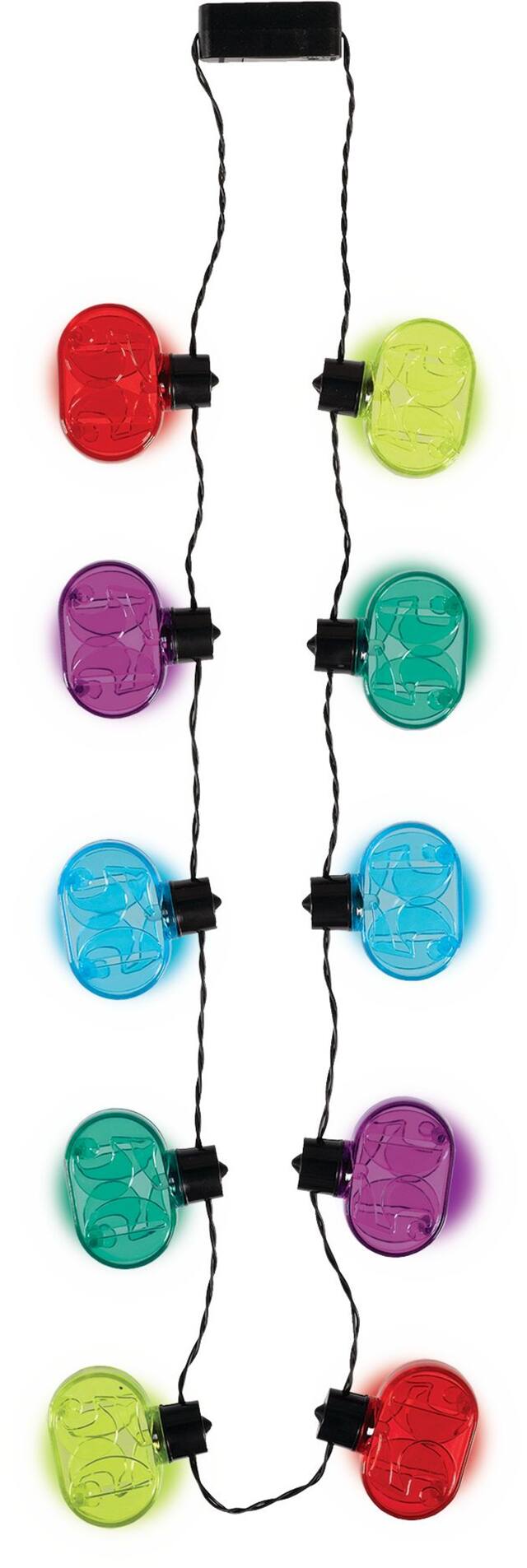 Light-Up Necklace Jewelry with Batteries, Multi-Coloured, 17-in, Wearable Accessory for Birthdays Front_Flat