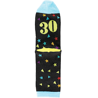Mi-chaussettes The Big 30 pour adulte, noir/bleu/jaune, taille unique, accessoire à porter pour anniversaires Bottom_Flat