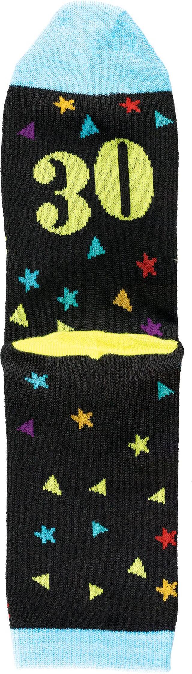 Mi-chaussettes The Big 30 pour adulte, noir/bleu/jaune, taille unique, accessoire à porter pour anniversaires Bottom_Flat