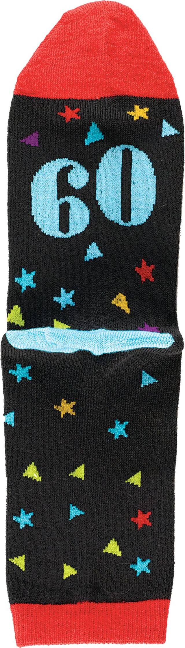 Mi-chaussettes The Big 60 pour adulte, noir/bleu/rouge, taille unique, accessoire à porter pour anniversaires Bottom_Flat