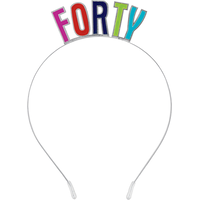 Multicolour 40th Birthday Headband Front_Flat