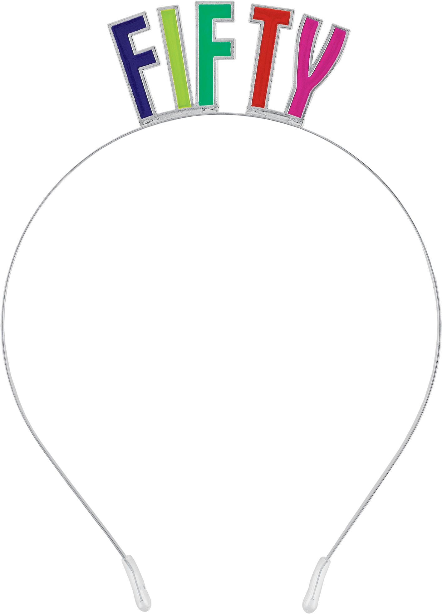 Multicolour 50th Birthday Headband Front_Flat