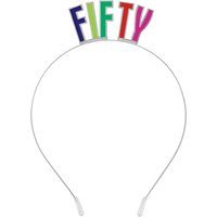 Multicolour 50th Birthday Headband Front_Flat