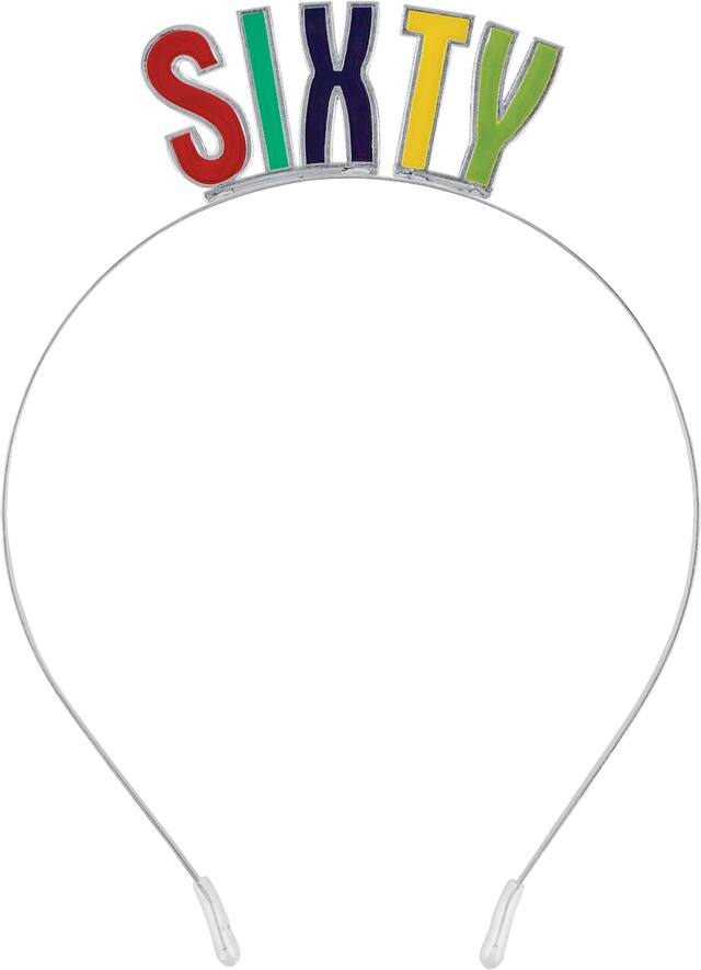 Multicolour 60th Birthday Headband Front_Flat