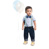 1st Birthday "Birthday Boy" Bow Tie & Vest Set, Blue, One Size, 2-pk, Wearable Accessories for Birthdays Front_Flat