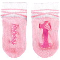 Infant 1st Birthday Ballerina Crew Socks, Pink, One Size, Wearable Accessory for Birthdays Front_Flat