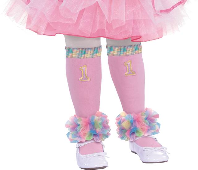 Jambières 1er anniversaire, rose, taille unique, accessoire à porter pour anniversaires Front_Angled_Right