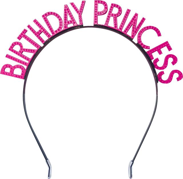 Birthday Princess Headband, Pink Front_Flat
