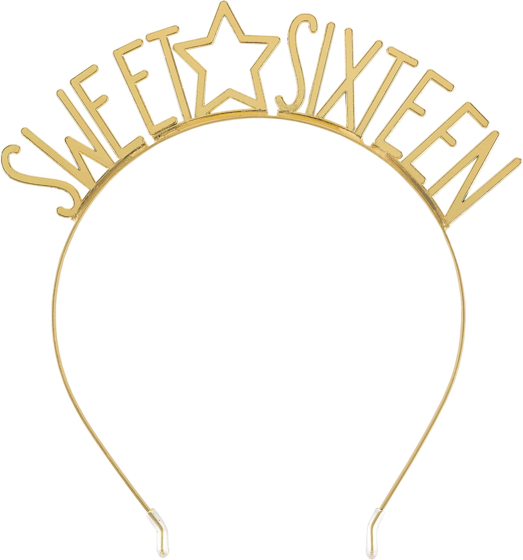 Gold Star Sweet Sixteen Birthday Headband Front_Flat