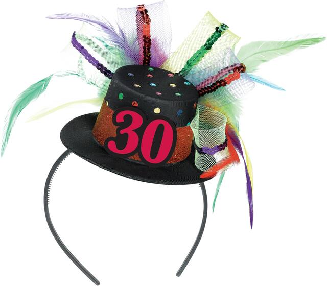 Serre-tête à mini haut-de-forme 30e anniversaire Front_Elevated