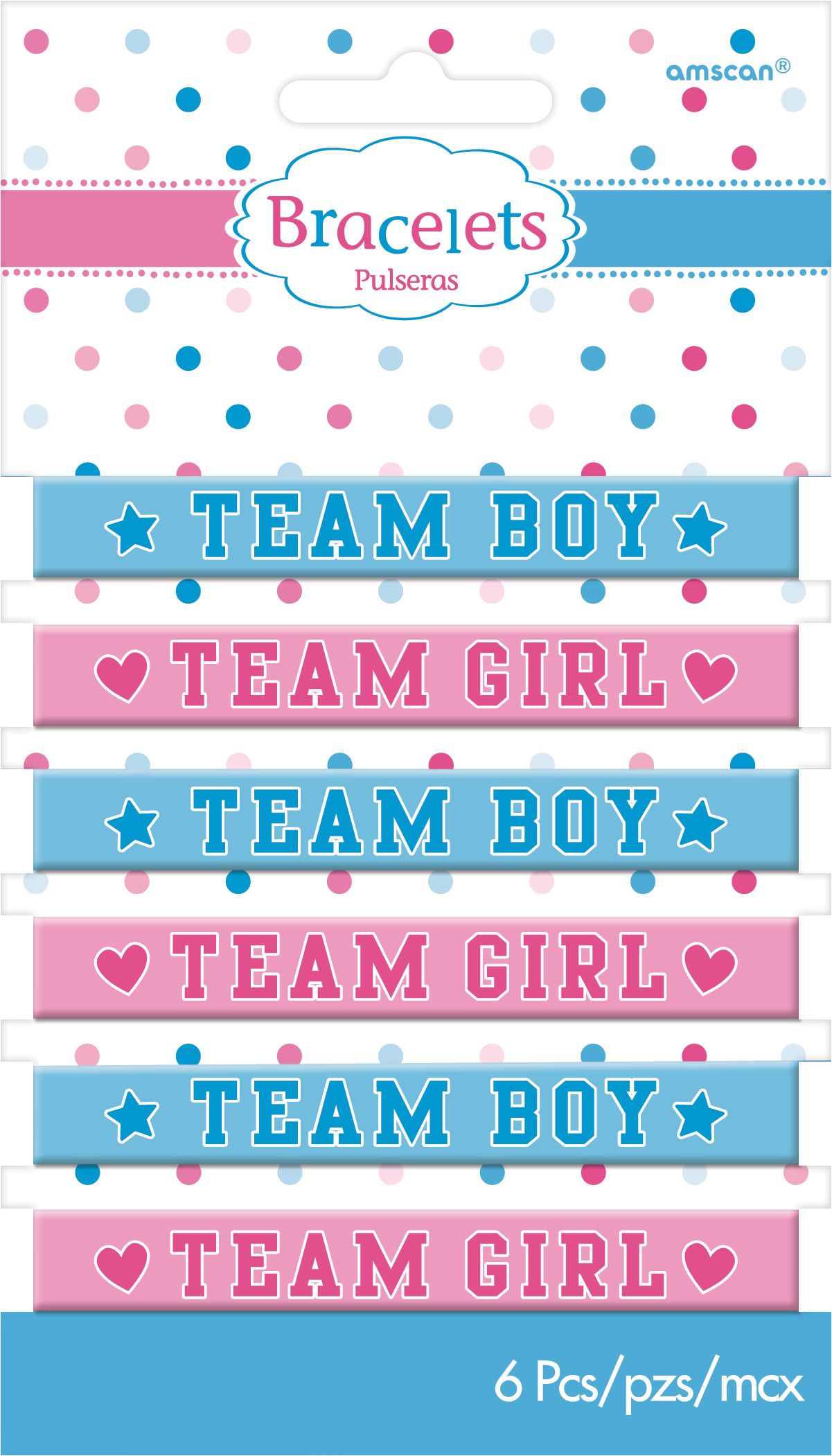 Baby Shower Gender Reveal Bracelets - 30 Pack Silicone Wristbands Boy Style