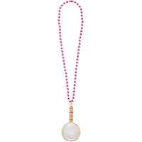Magnifying Glass Pendant & Bead Necklace Overhead_Flat