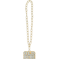 Old Dude Pendant & Chain Link Necklace Overhead_Flat