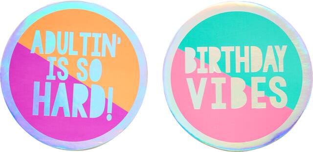 Young & Fab Round Cardboard Drink Coasters, Green/Purple, 3.5in, 18pk, for Birthday Party