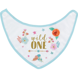 Bavoir 1er anniversaire Fille Boho avec fleurs et plumes Overhead_Flat