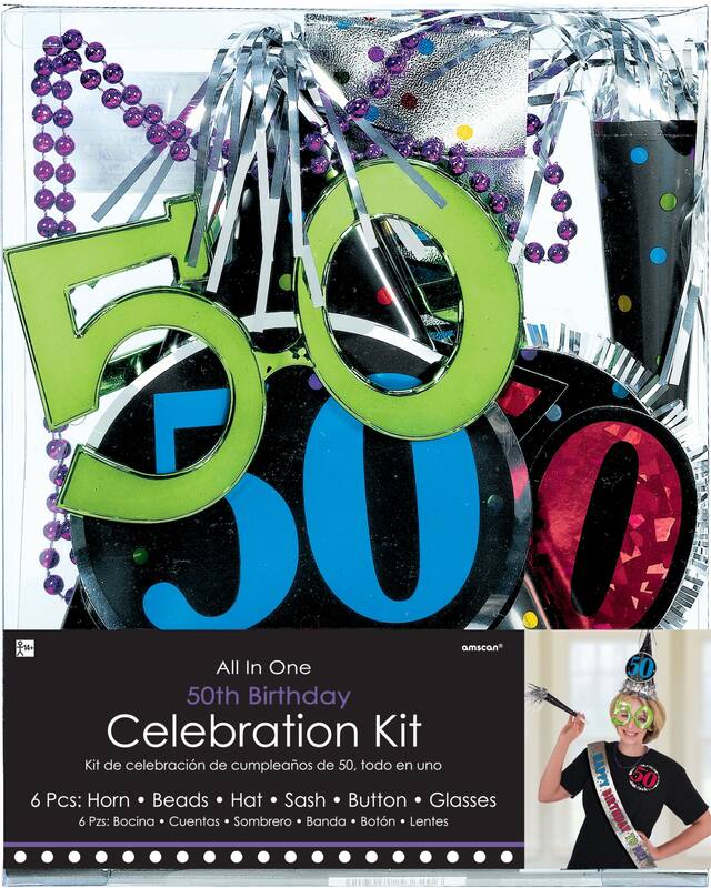 50th Birthday Accessory Kit, 6-pcs Front_Flat